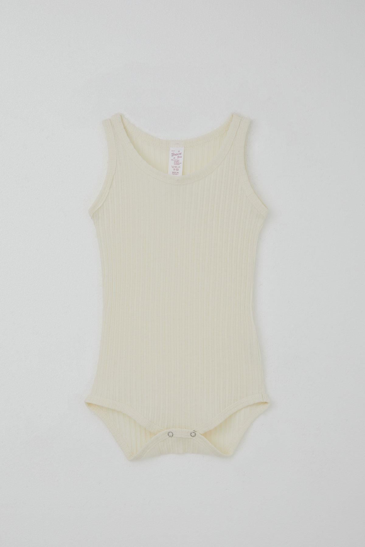 Breeze Kız Bebek Çıtçıtlı Atlet Zıbın Body Jakarlı Ekru (9 Ay-3 Yaş)