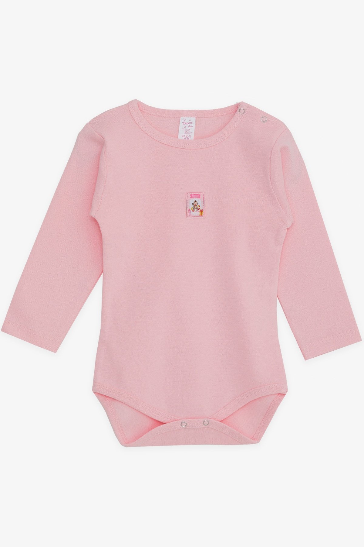 Breeze Kız Bebek Çıtçıtlı Zıbın Body Bebek Baskılı  Pembe (9 Ay-3 Yaş)