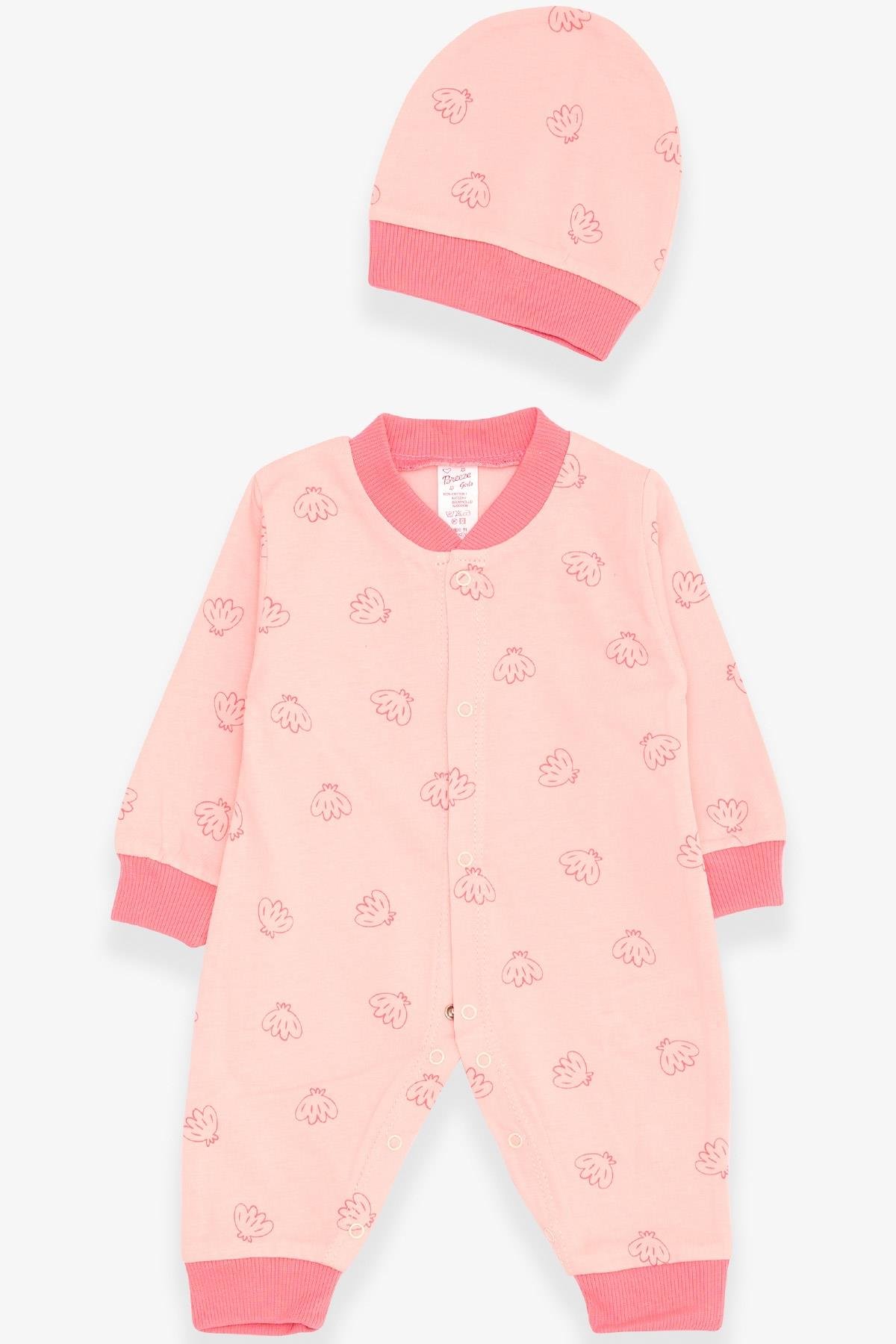 Breeze Kız Bebek Tulum Çiçek Desenli Pembe (0-3 Ay-6 Ay)