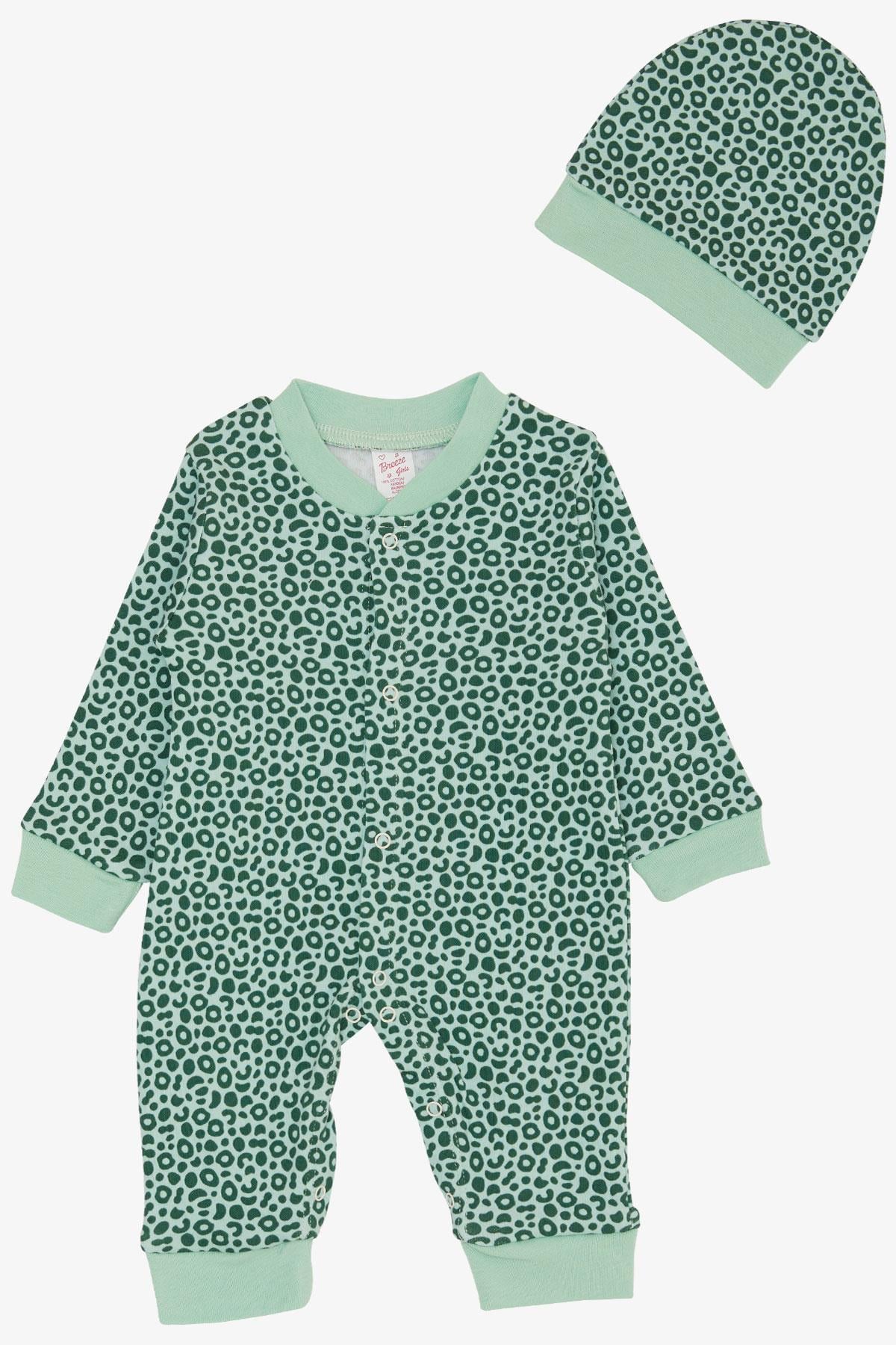 Breeze Kız Bebek Tulum Desenli Mint Yeşili (0-6 Ay)