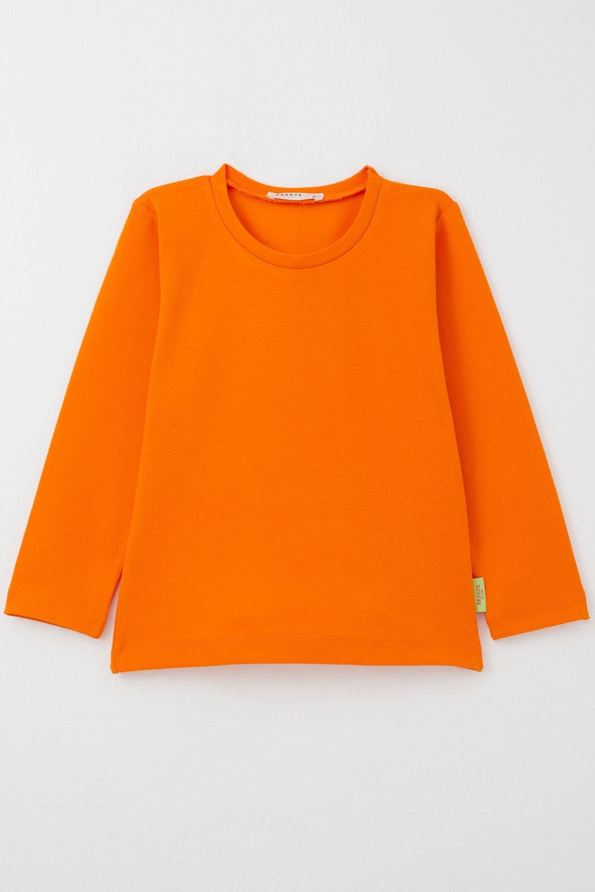Breeze Kız Bebek Uzun Kollu Tişört Basic Turuncu (9 Ay-3 Yaş)