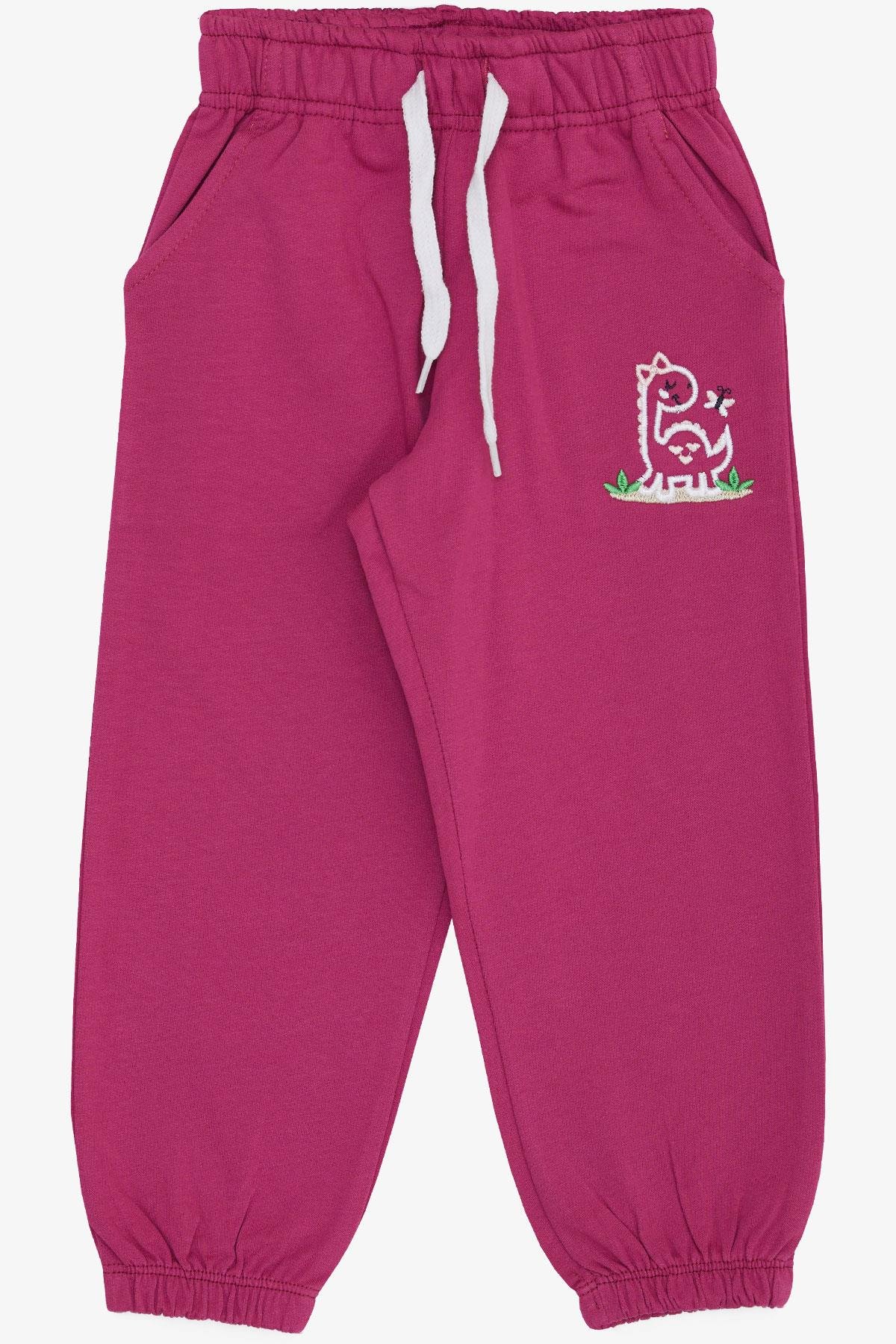 Breeze Kız Çocuk Alt Sevimli Dinozor & Kelebek Nakış Baskılı Eflatun (1-4 Yaş)