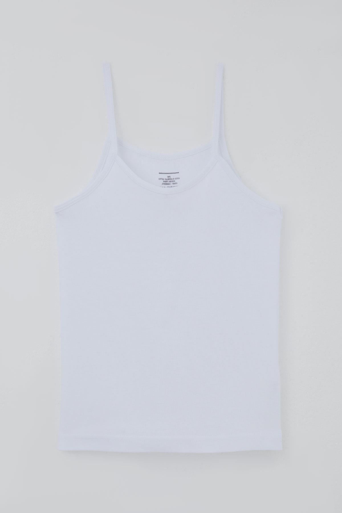 Breeze Kız Çocuk Atlet İp Askılı Basic Beyaz (5-14 Yaş)