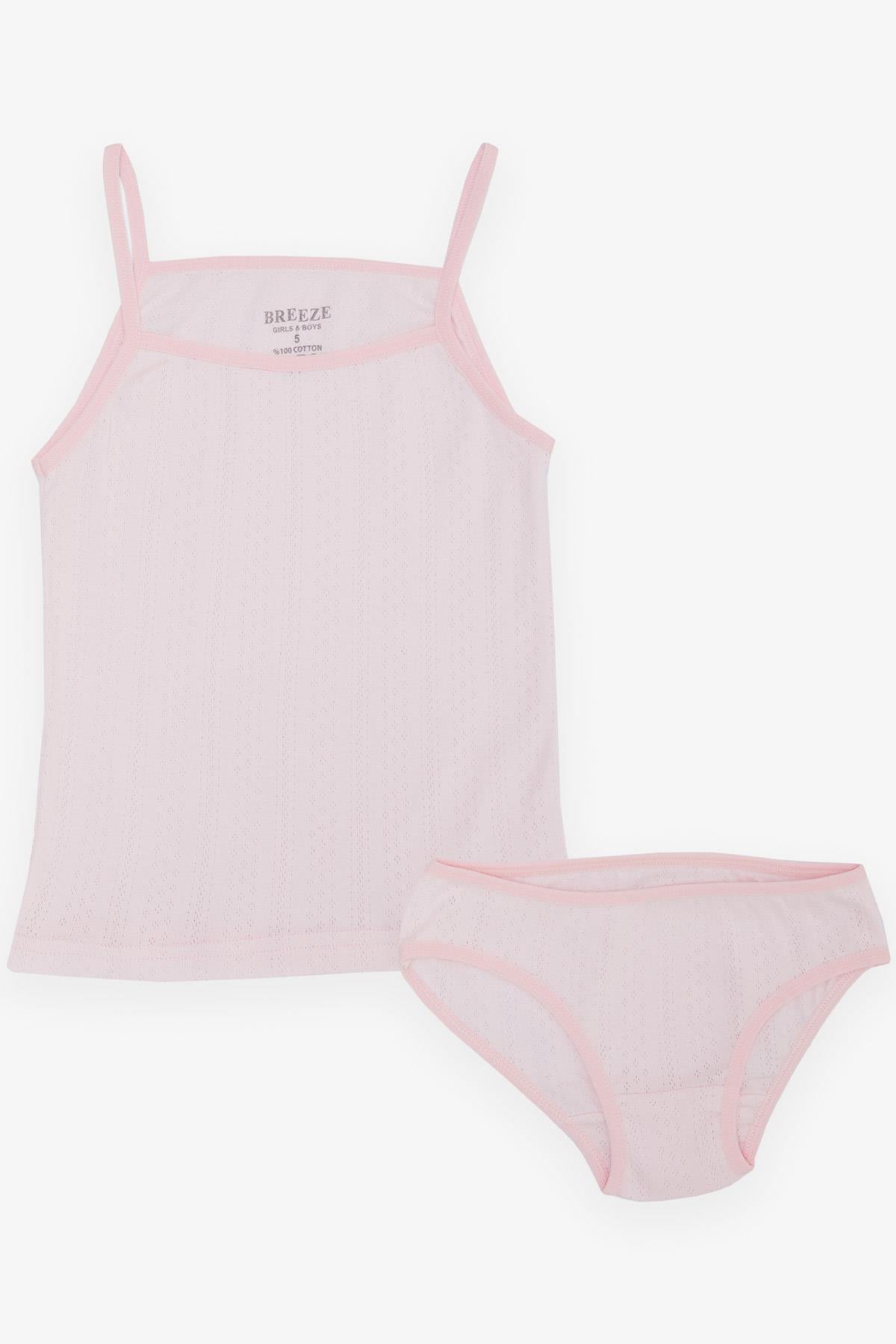 Breeze Kız Çocuk Atlet & Slip Takım Jakarlı Pembe (5-7 Yaş)