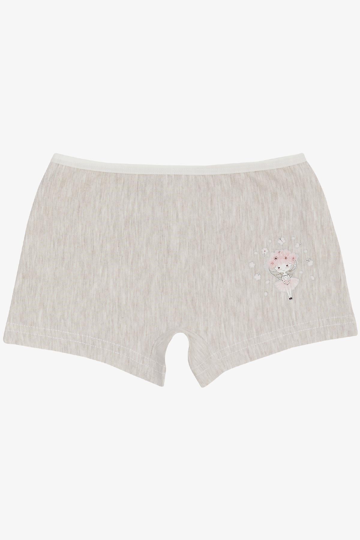 Breeze Kız Çocuk Boxer Balerin Kız Baskılı Bej Melanj (5-11 Yaş)