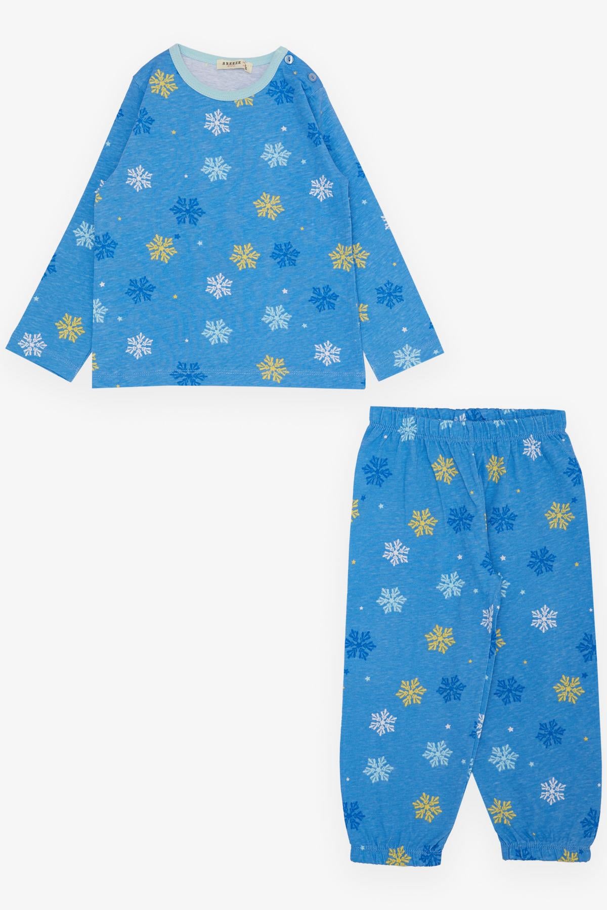 Breeze Kız Çocuk Pijama Takımı Kartanesi Desenli Mavi (1-3 Yaş)