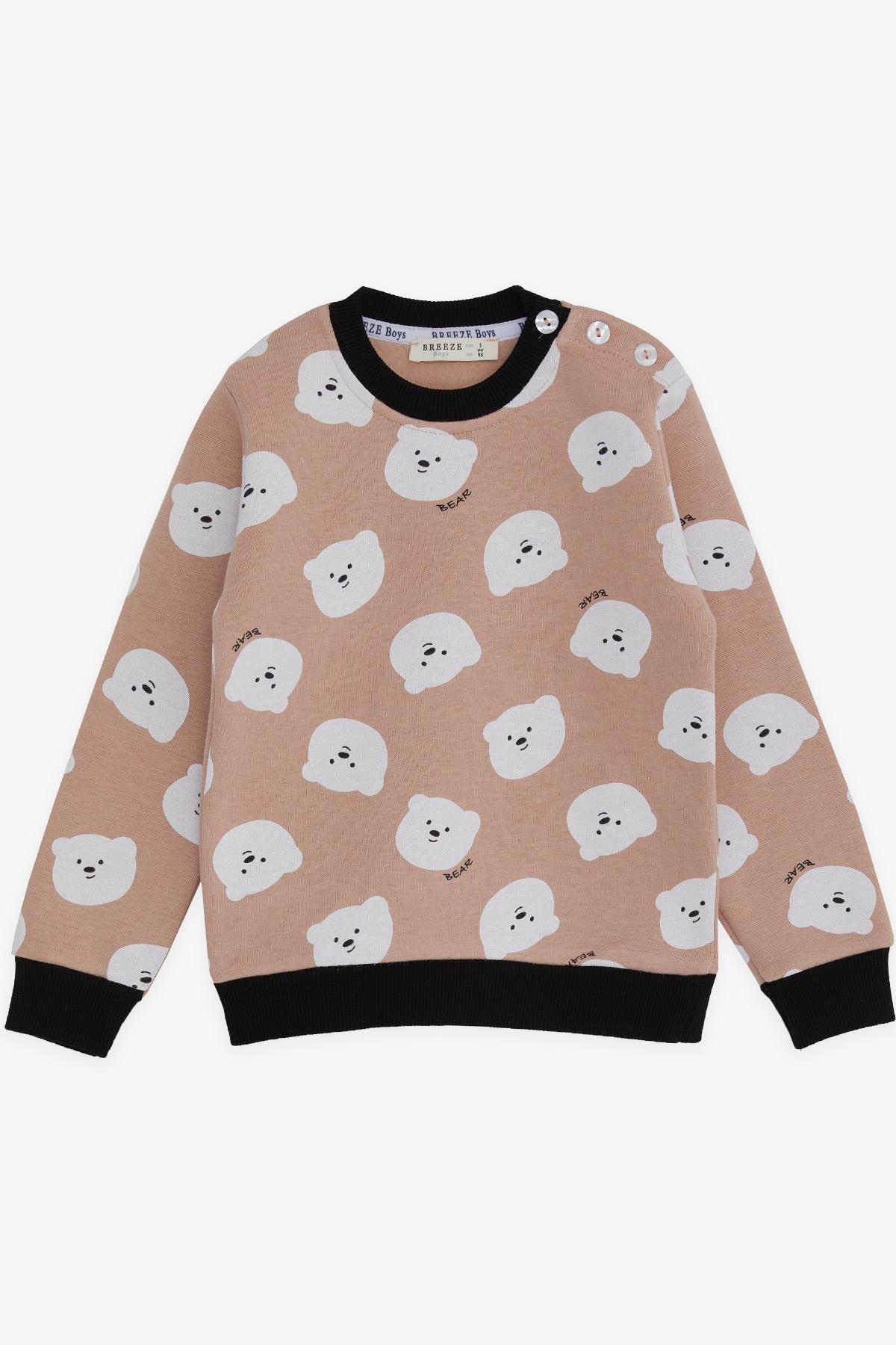 Breeze Kız Çocuk Sweatshirt Ayıcık Desenli Bej (1.5-5 Yaş)