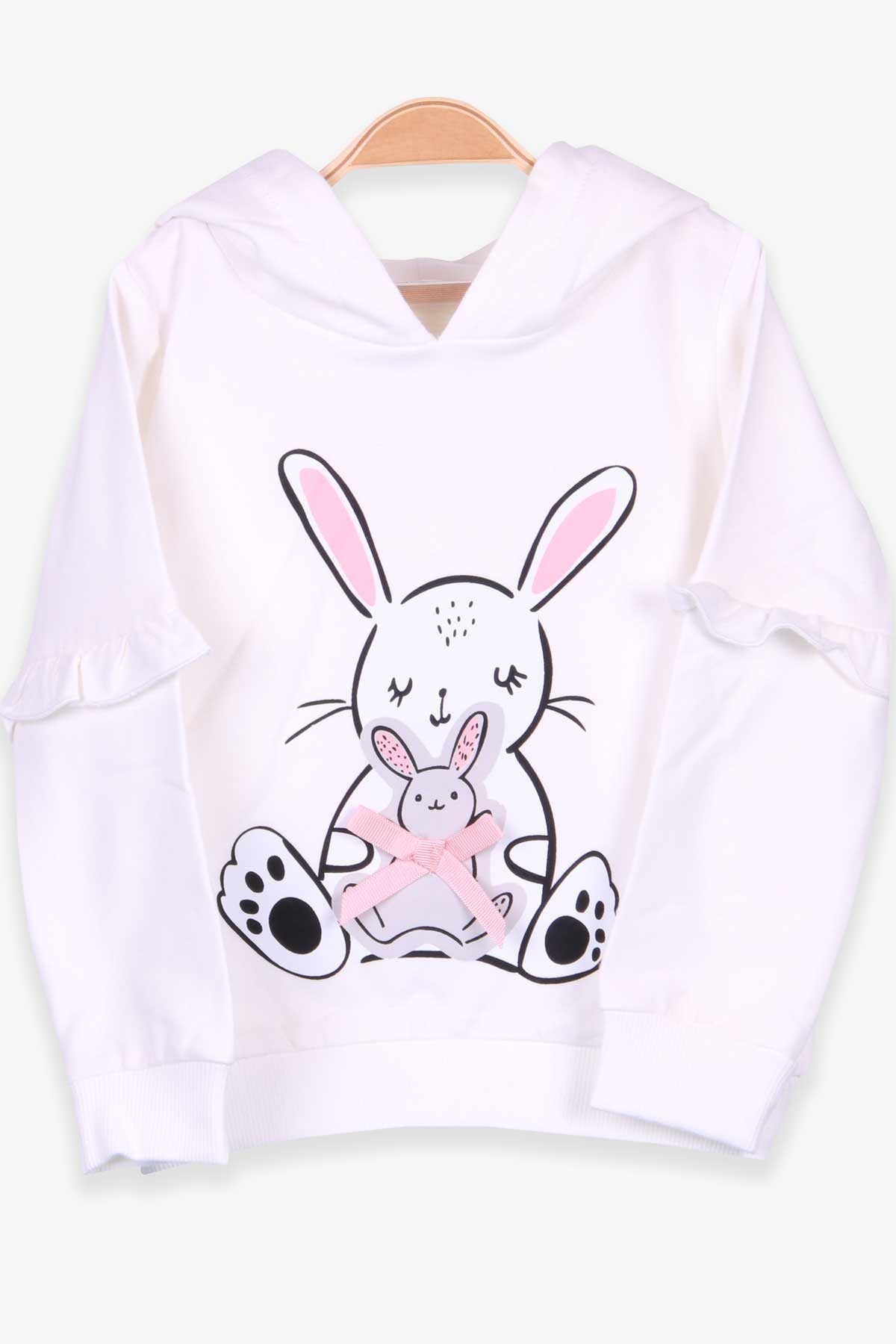 Breeze Kız Çocuk Sweatshirt Tavşan Baskılı Ekru (1.5-5 Yaş)