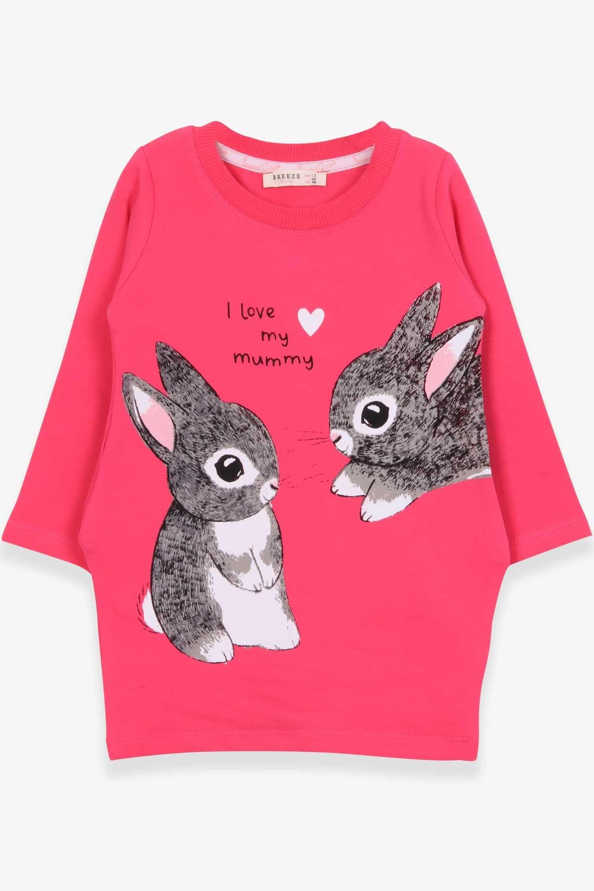 Breeze Kız Çocuk Tunik Tavşan Desenli Pembe (1.5-5 Yaş)