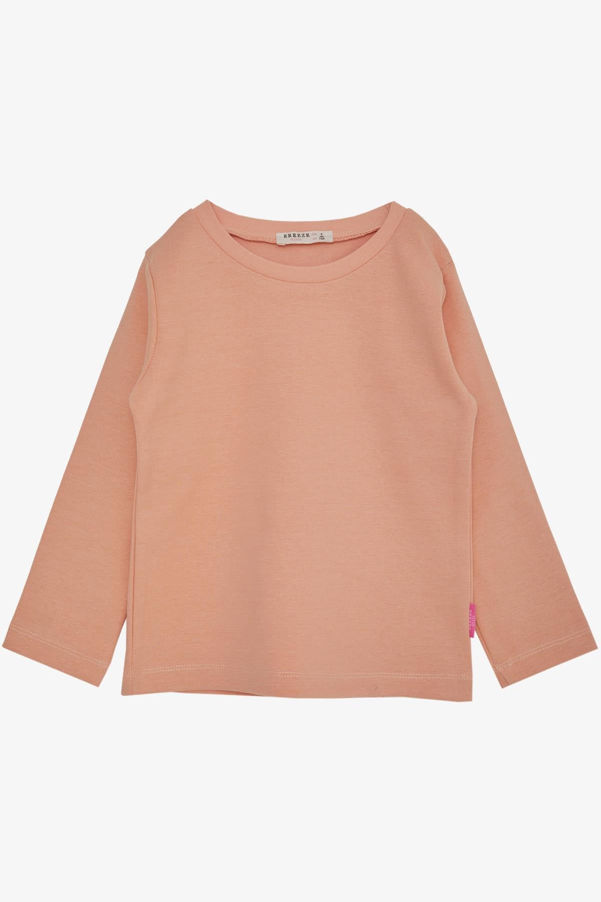 Breeze Kız Çocuk Uzun Kollu Tişört Basic Somon (1-4 Yaş)