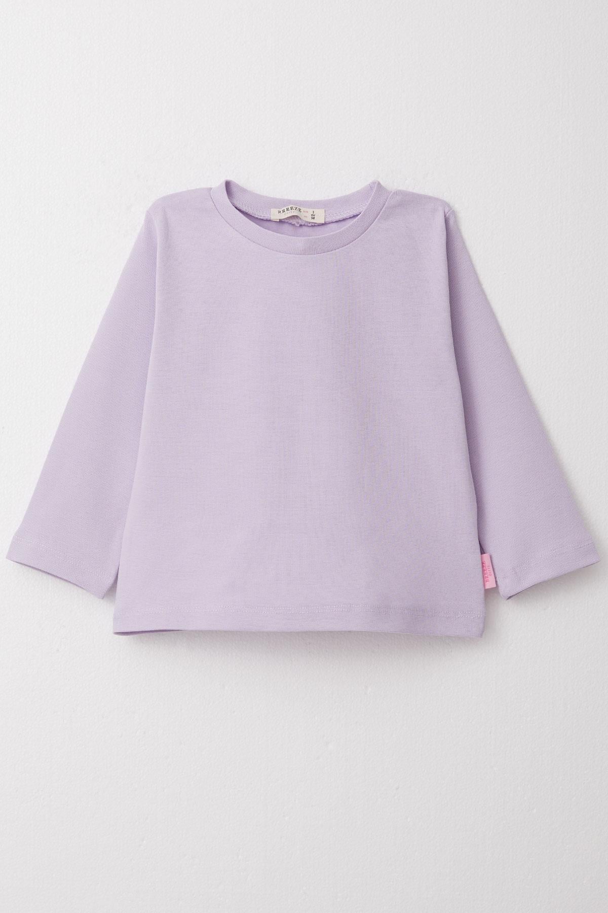 Breeze Kız Çocuk Uzun Kollu Tişört Basic Açık Lila (1-4 Yaş)