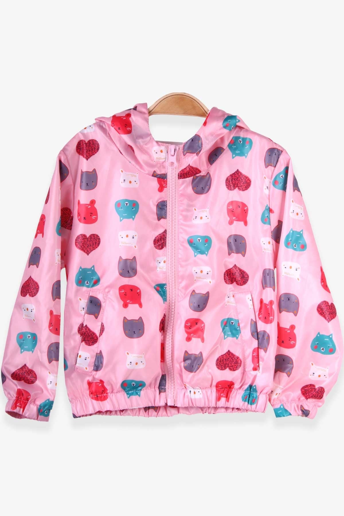 Breeze Kız ÇocukYağmurluk Renkli Hayvancık Desenli Pudra (1-6 Yaş)
