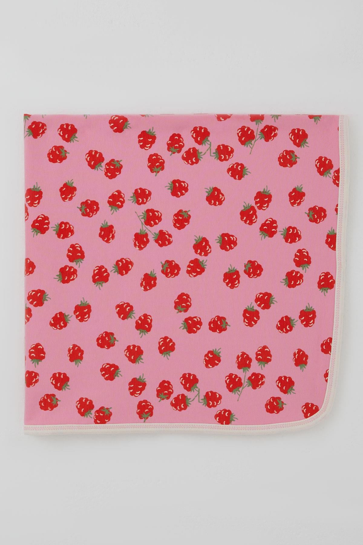 Breeze  Yenidoğan Bebek Battaniyesi Frambuaz Desenli Pembe (78 x 88 cm)