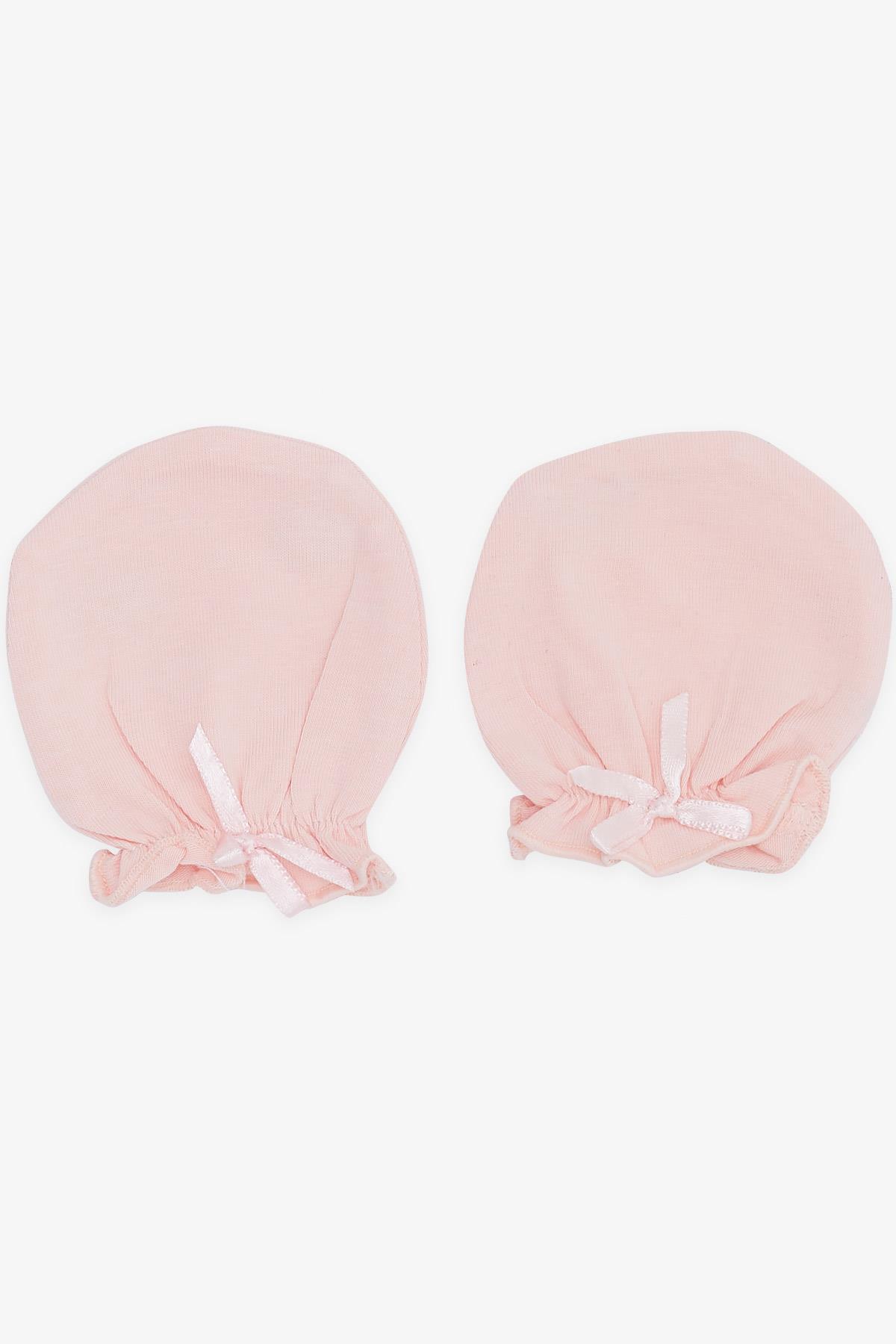 Breeze Yenidoğan Bebek Eldiveni Fiyonklu Somon