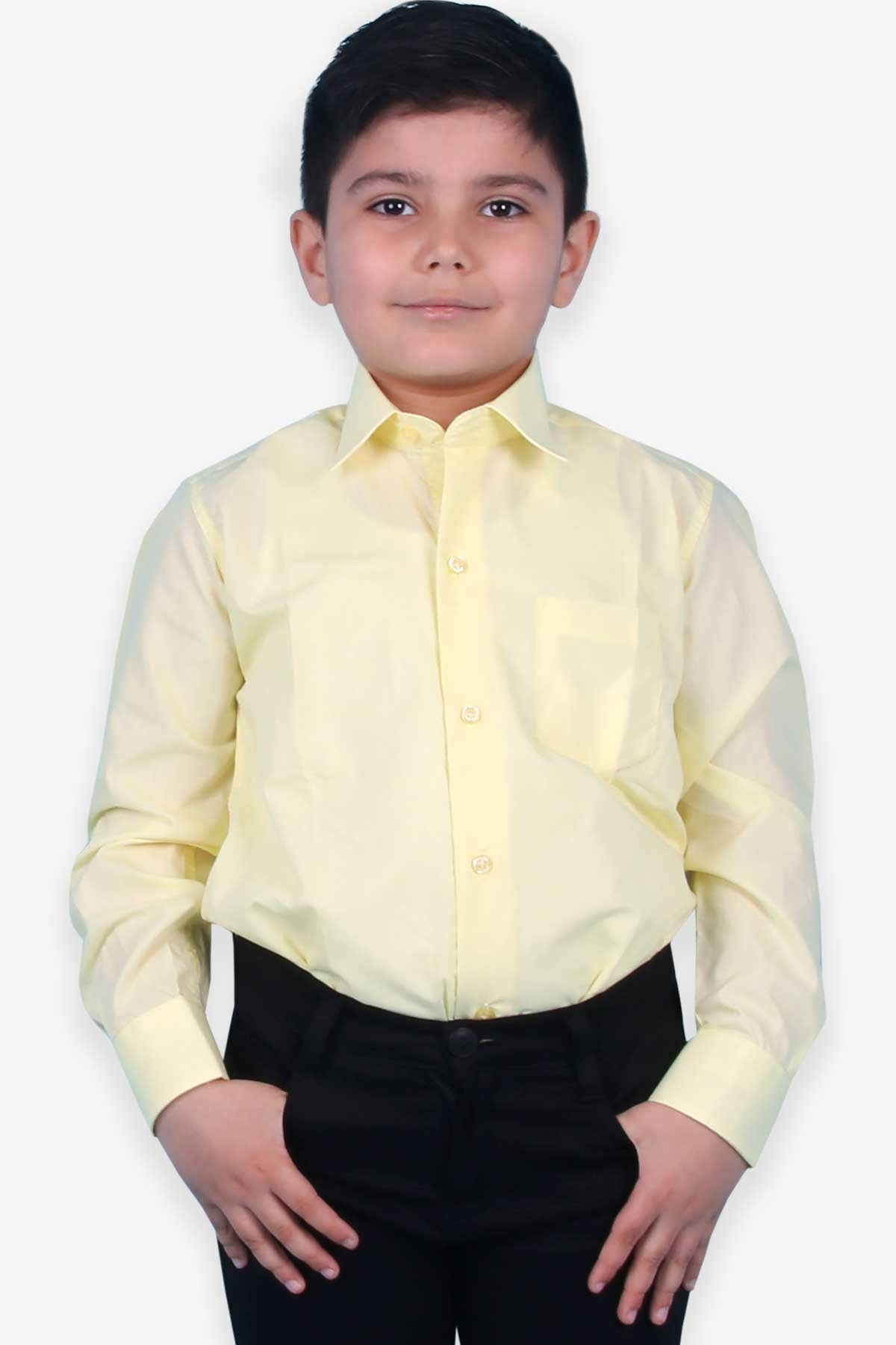 EBRU Erkek Çocuk Gömlek Basic Sarı (6-14 Yaş)