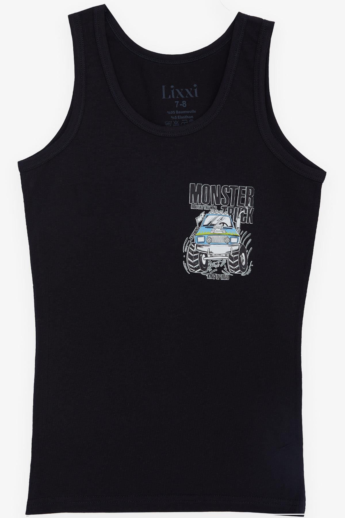 EXPORT Erkek Çocuk Atlet Monster Truck Baskılı Geniş Askılı (7-8 Yaş)