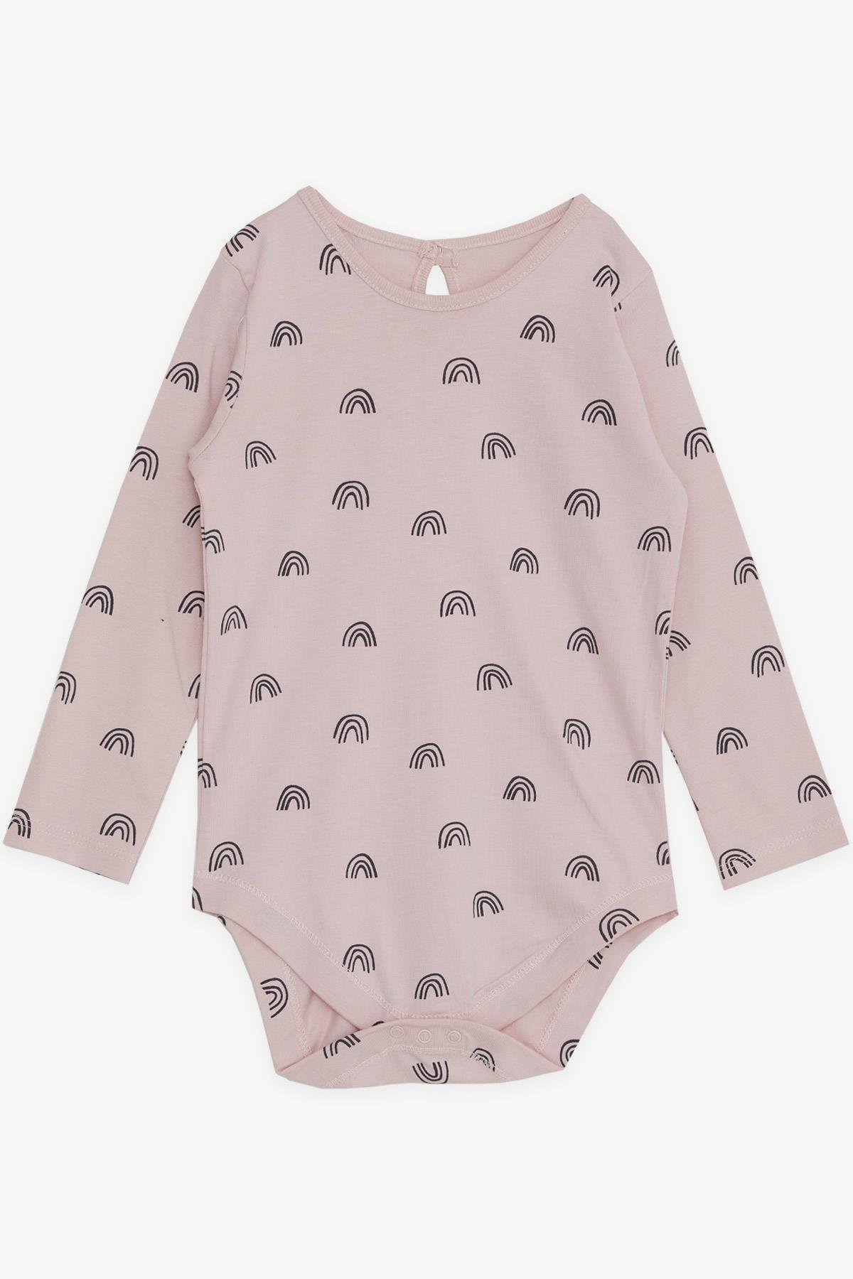 EXPORT Kız Bebek Çıtçtlı Zıbın Body Desenli Pudra (0-1 Yaş)