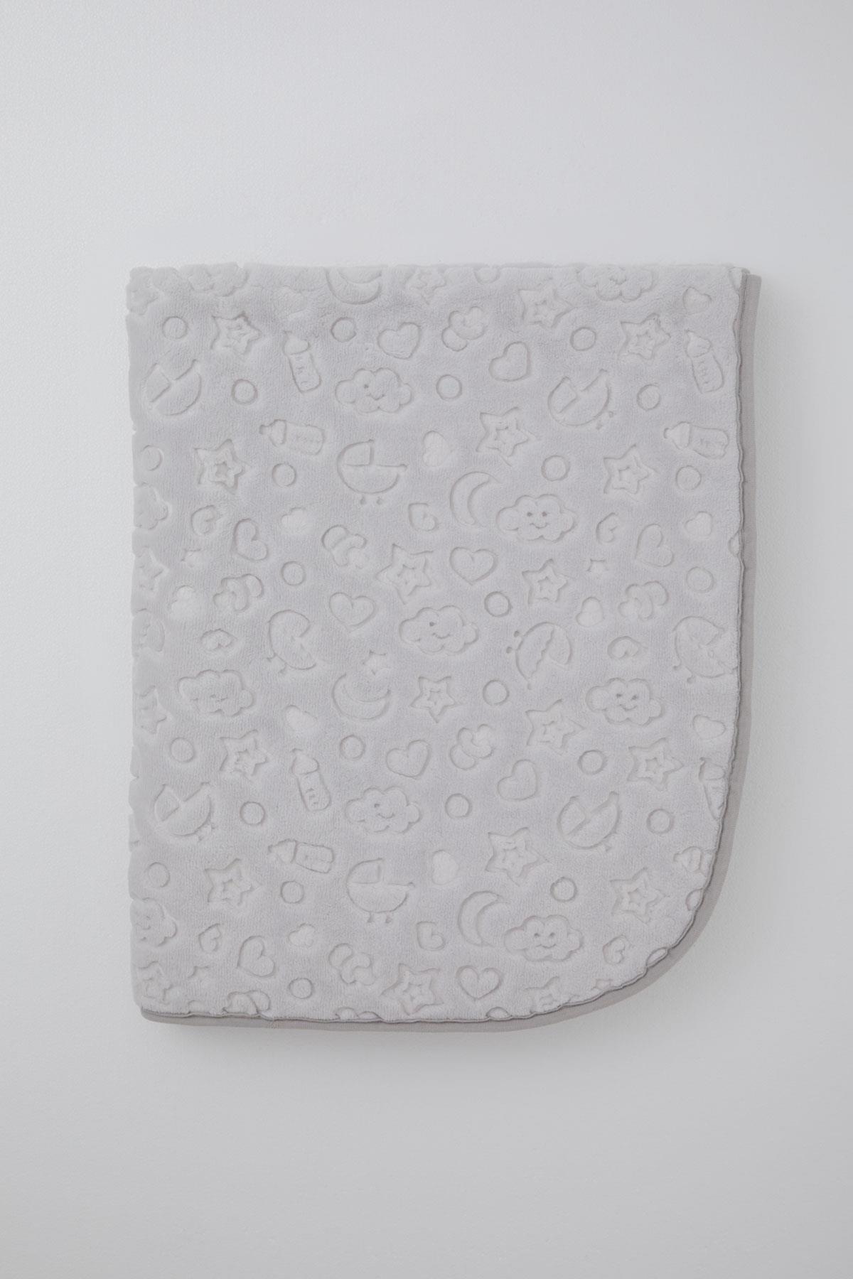 Golden  Golden Yenidoğan Bebek Battaniyesi Emboss Kabartma Desenli Açık Gri (100 x 120 cm)