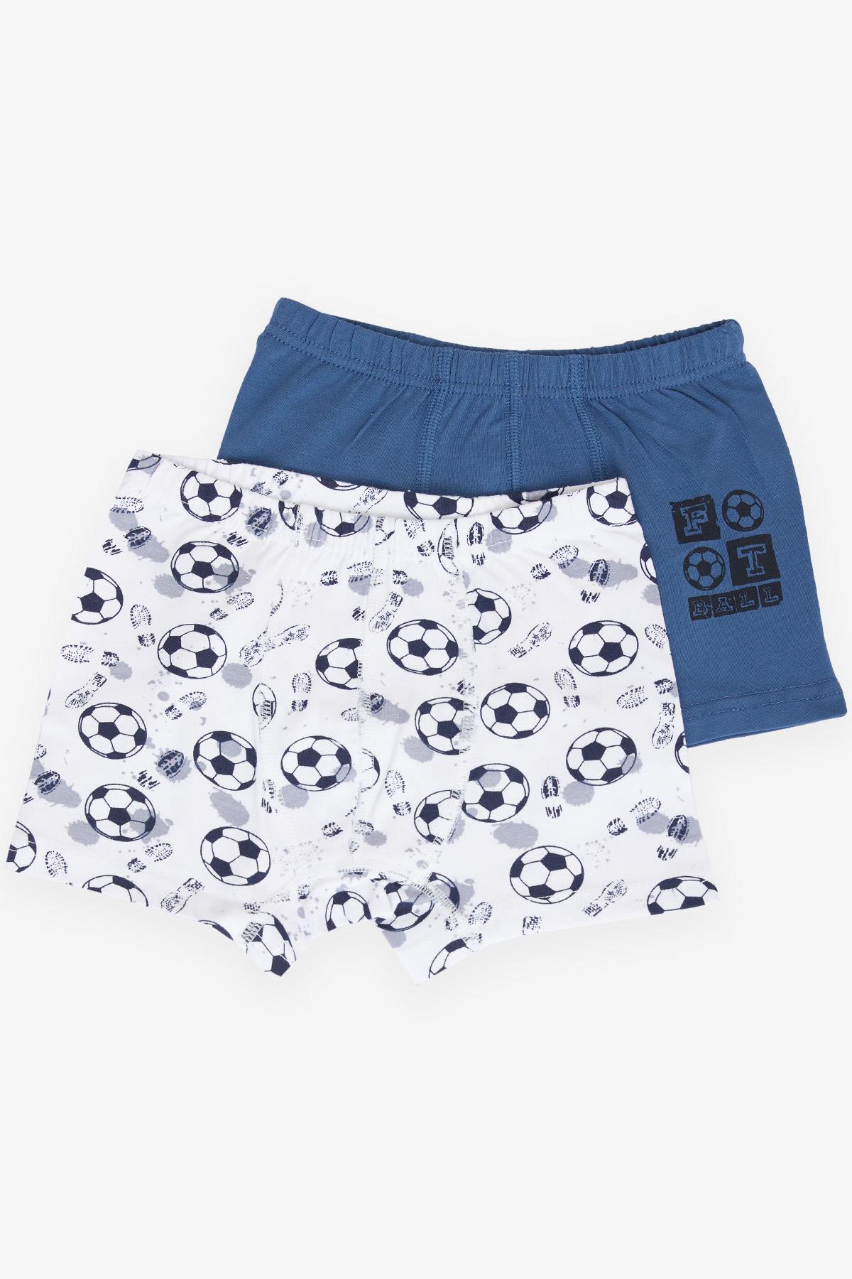 KATAMİNO Erkek Çocuk 2 li Boxer Futbol Temalı Karışık Renk (1-12 Yaş)