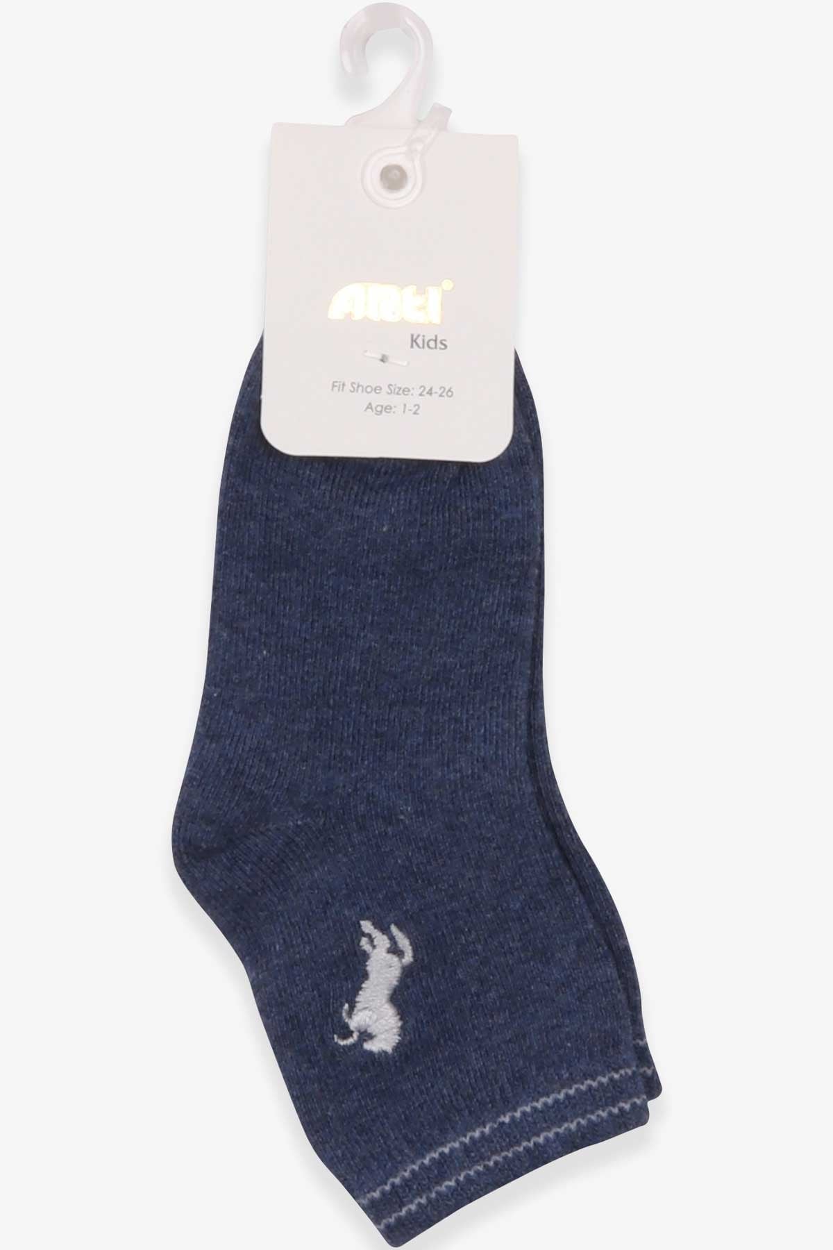 Katamino Erkek Çocuk Soket Çorap At Nakışlı İndigo (1-2-13-14 Yaş)