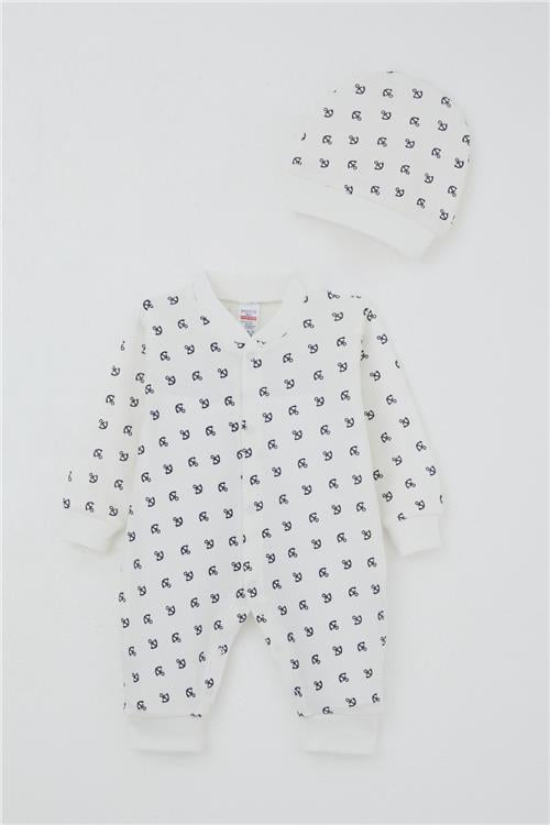 Breeze Bebek Tulum Deniz Temalı Çapa Desenli Ekru (0-6 Ay)