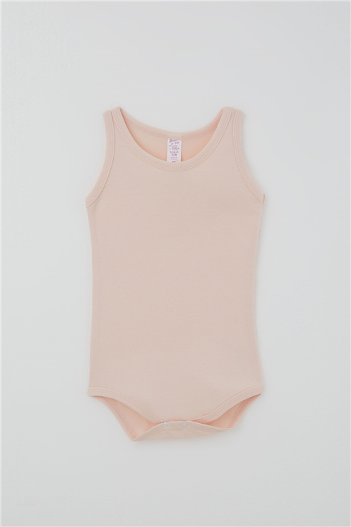 Breeze Kız Çocuk Çıtçıtlı Atlet Zıbın Body Basic Pudra (1-3 Yaş)