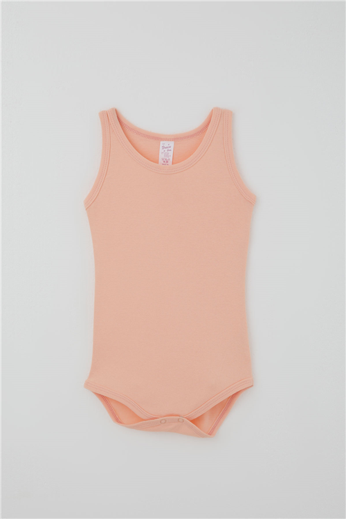 Breeze Kız Çocuk Çıtçıtlı Atlet Zıbın Body Basic Somon (1-3 Yaş)
