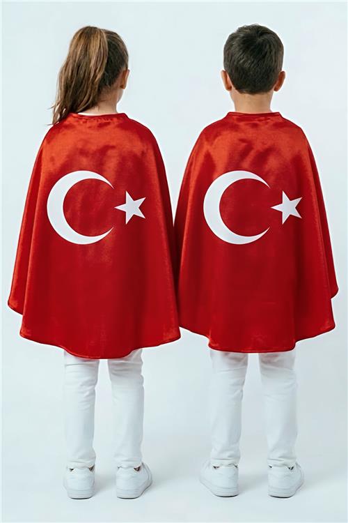 Breeze Türk Bayraklı Pelerin Kırmızı (120 x 75 cm)