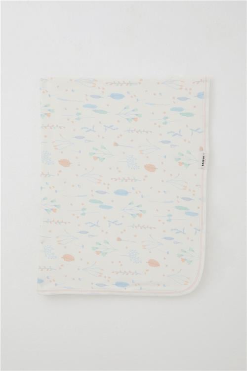 Breeze  Yenidoğan Bebek Battaniyesi Bahar Temalı Çiçek Desenli Ekru (81 x 88 cm)