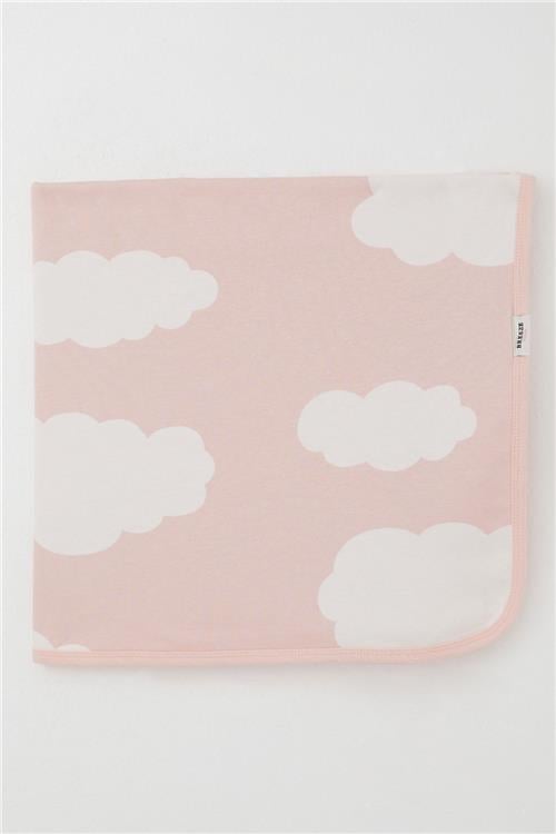 Breeze  Yenidoğan Bebek Battaniyesi Bulut Desenli Pembe (78 x 90 cm)