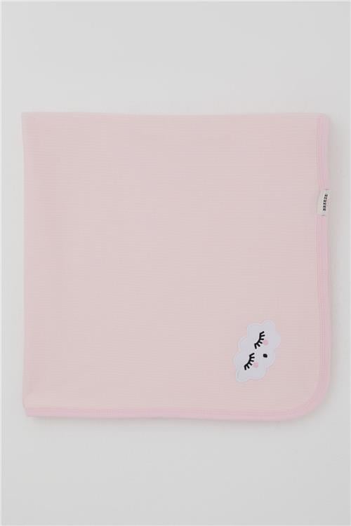 Breeze  Yenidoğan Bebek Battaniyesi Uykucu Bulut Nakışlı Pembe (77 x 86 cm)