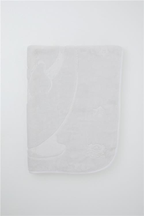 Golden  Golden Yenidoğan Bebek Battaniyesi Emboss Kabartma Yunus Balığı Baskılı Açık Gri (Standart)