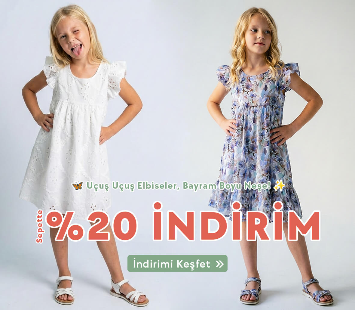Bahar İndirimi Breeze'de! Yazlık & Baharlık Kız Çocuk Elbiselerinde %20 İndirimi Kaçırma, Hemen Satın Al!