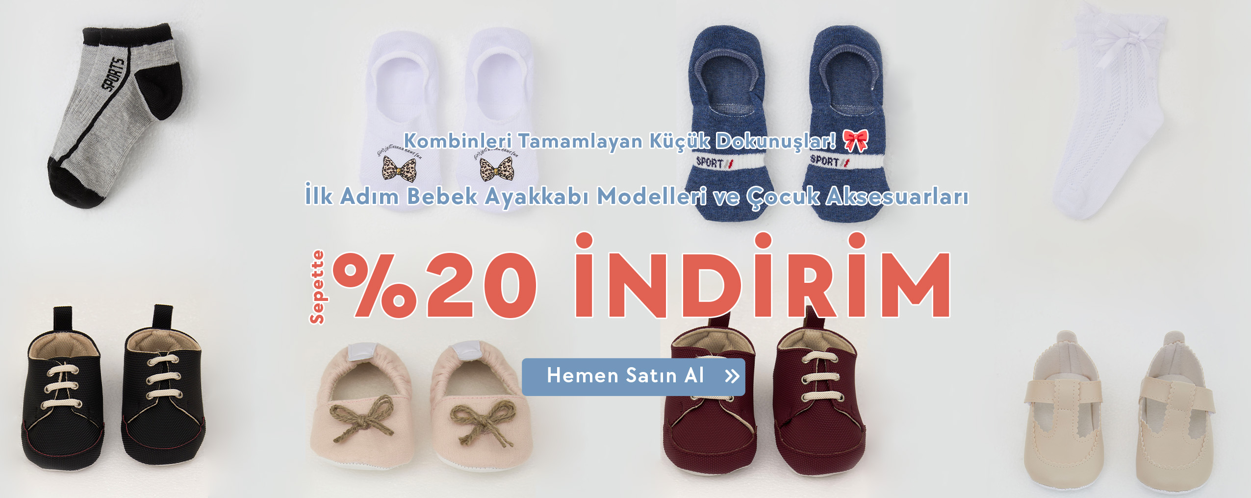 Tatil bavulunu ucuza ve kaliteli doldurmanın formulü Breeze.com.tr'de! Yazlık çocuk ve bebek çorap, papyon, kravat, bandana aksesuarlarını %20 indirimle hemen satın al!