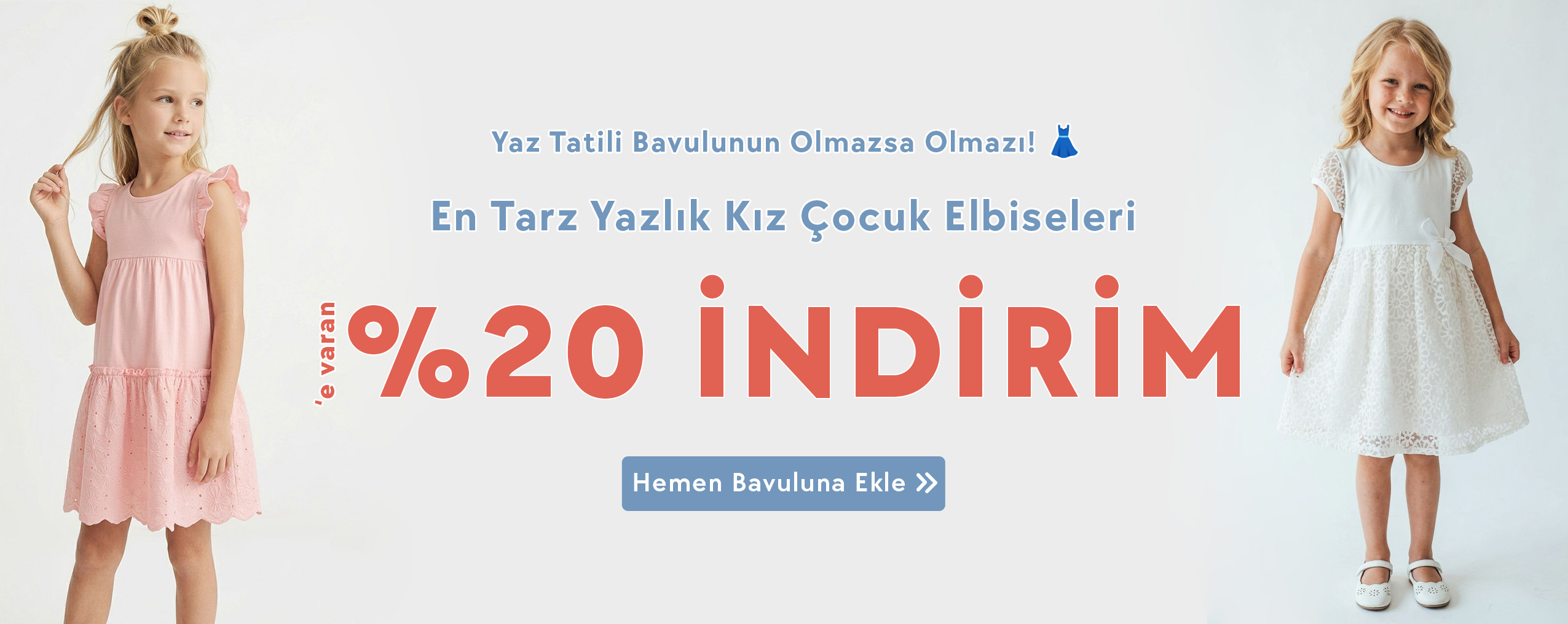 Yaz tatili öncesi miniklerin yazlık gardırobunu yenileyecek dev fırsat Breeze'de. 0-14 yaş indirimli yazlık kız çocuk elbiselerini %20 sepet avantajıyla yayında.