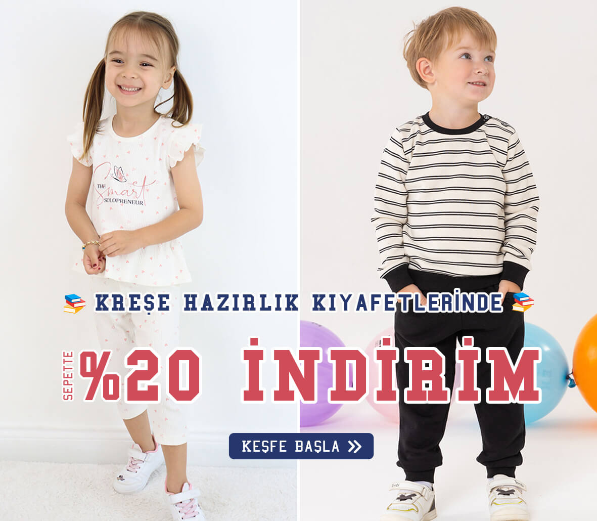 Kreşe başlama kız ve erkek kıyafetlerini hesaplı uygun fiyatlarla Breeze'de incele, hemen alışverişe başla!