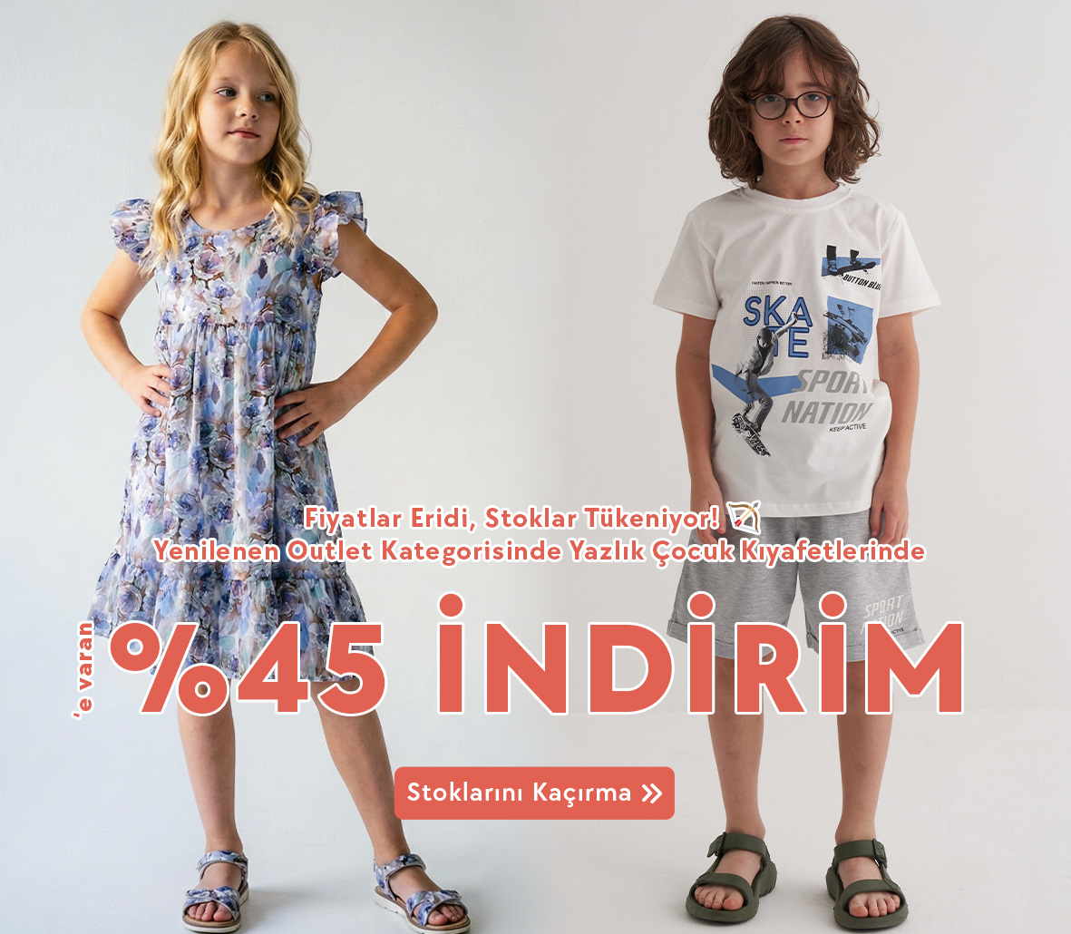 Alışveriş sepetleri outlet fırsatlarıyla doluyor! Kalitesiyle fark yaratan outlet çocuk kıyafet çeşitlerinde %45'e varan büyük indirimi kaçırma!