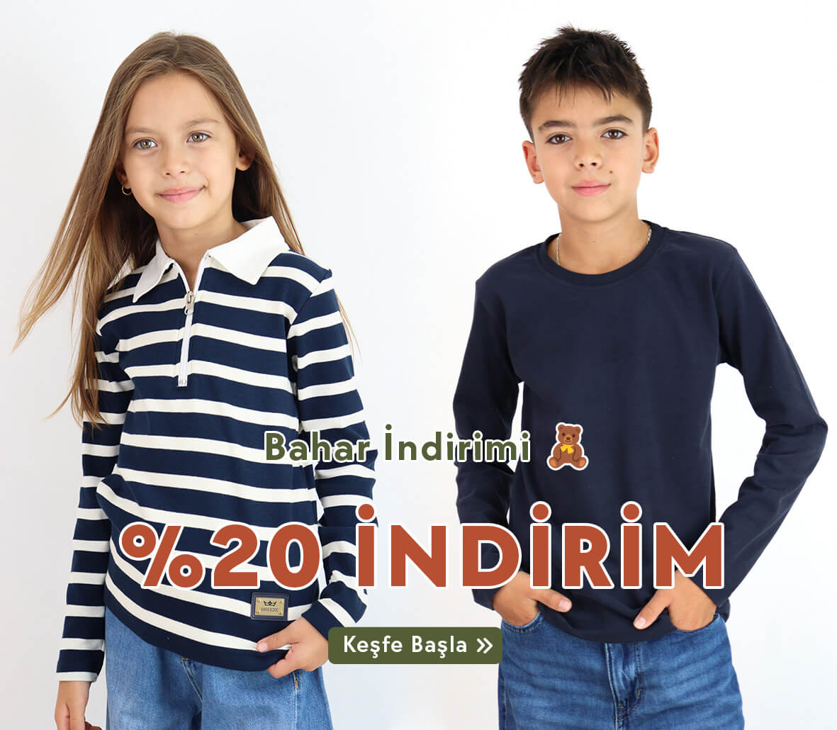 Breeze'de 0-14 yaş çocuk ve bebek kıyafetlerinde sepette %20 indirim bahar kampanyasını kaçırma, alışverişe hemen başla!