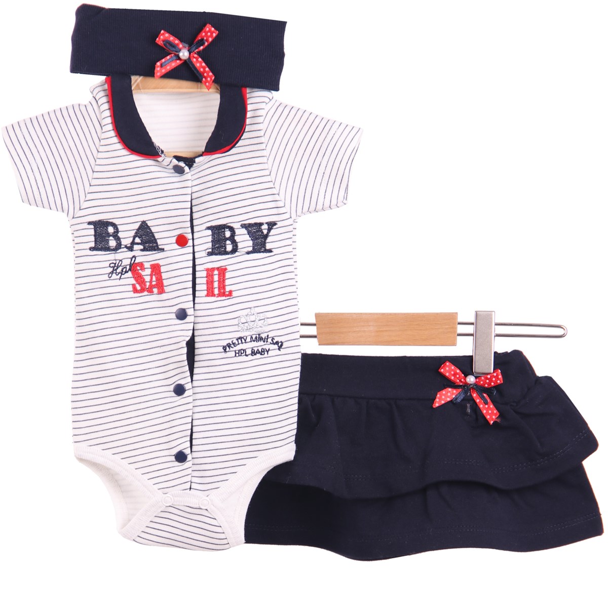 Kapri & Şort TakımBREEZE1084HİP-973 lü Takım Zıbın + Etek + Bandana