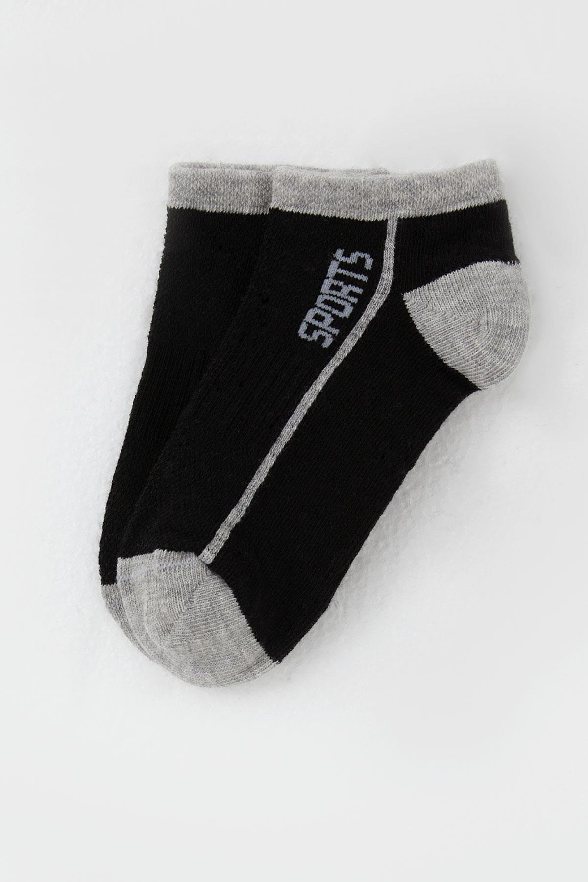 Artı Erkek Çocuk Patik Çorap Sports Yazı Baskılı Siyah (1-14 Yaş)