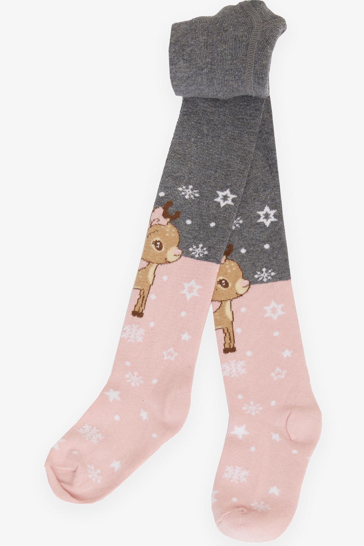 Kız Çocuk Külotlu Çorap Kış Temalı Sevimli Ceylan Baskılı Pembe 3-4 Yaş -  Bebek ve Çocuk Çorapları | Breeze