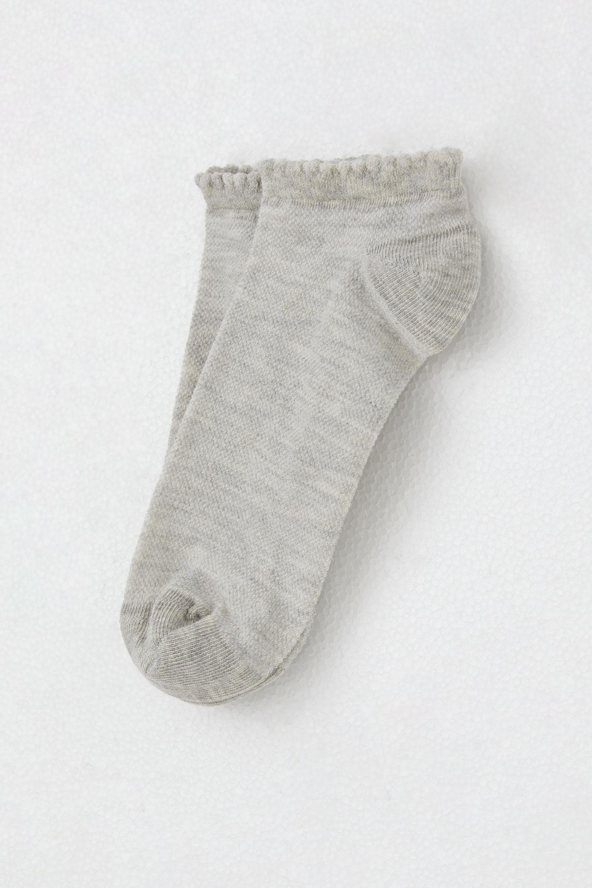 Artı Kız Çocuk Soket Çorap Basic Açık Gri Melanj (13-14 Yaş)
