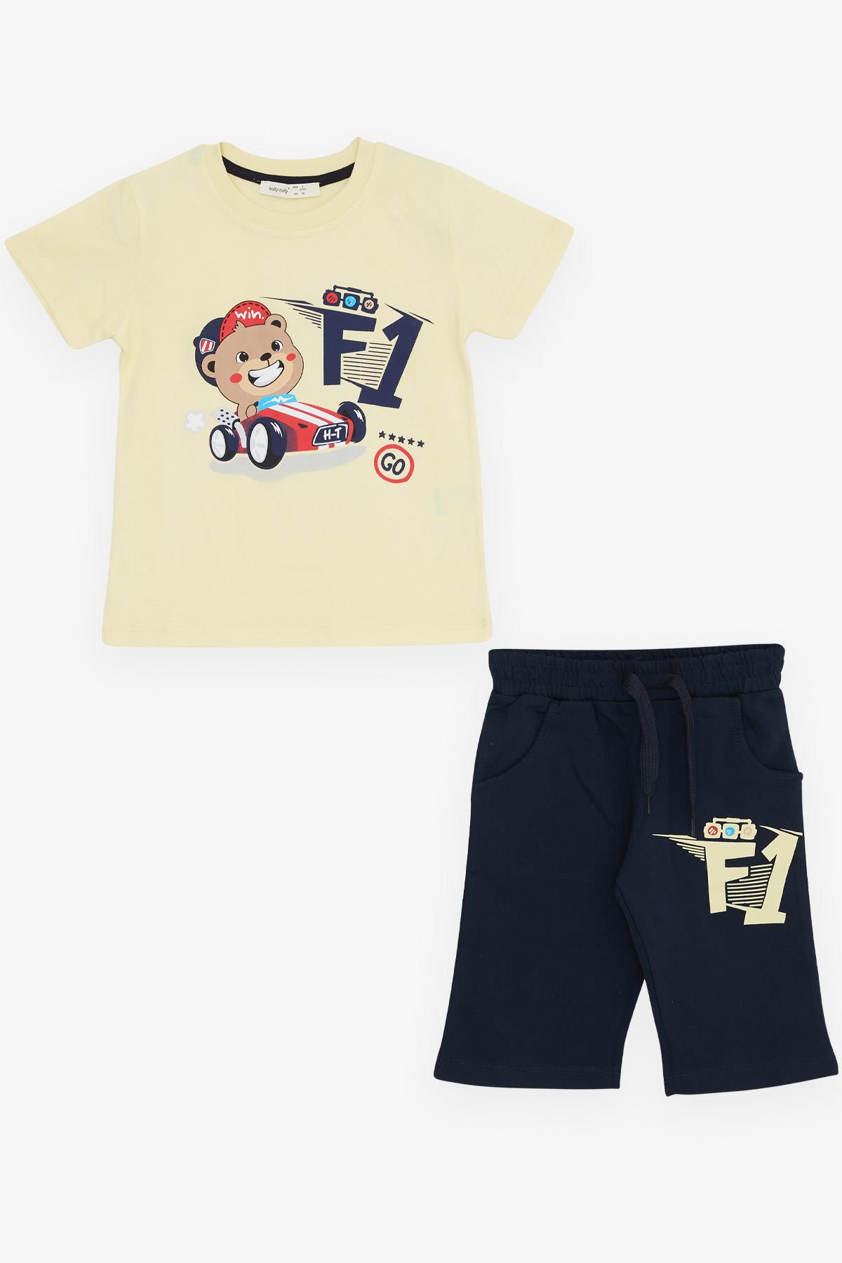 BARMY Erkek Çocuk Şortlu Takım Rallici Köpekcik Sarı (1.5-5 Yaş)