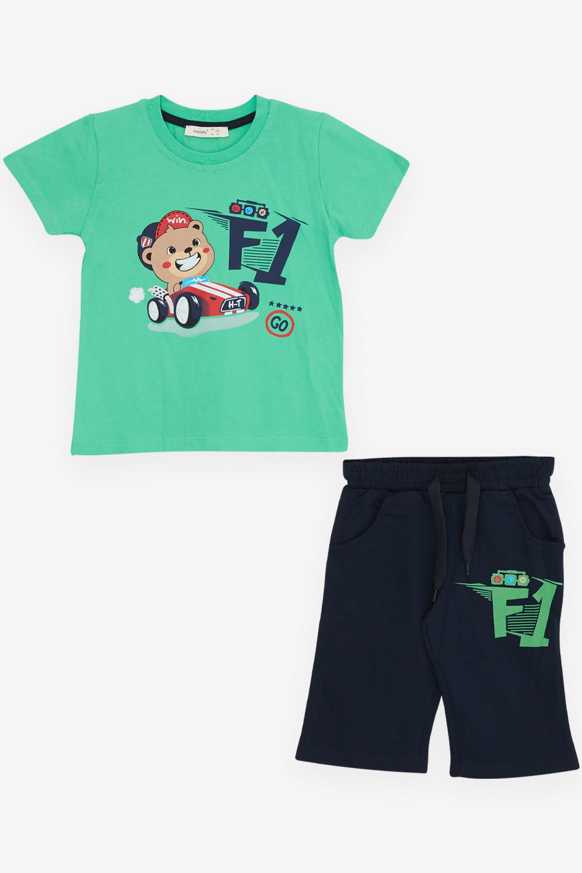 BARMY Erkek Çocuk Şortlu Takım Rallici Köpekcik Yeşil (1.5-5 Yaş)