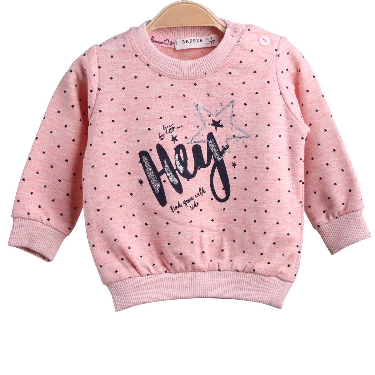 Kız Bebek Sweat Baskılı Somon (4 Ay-1 Yaş)