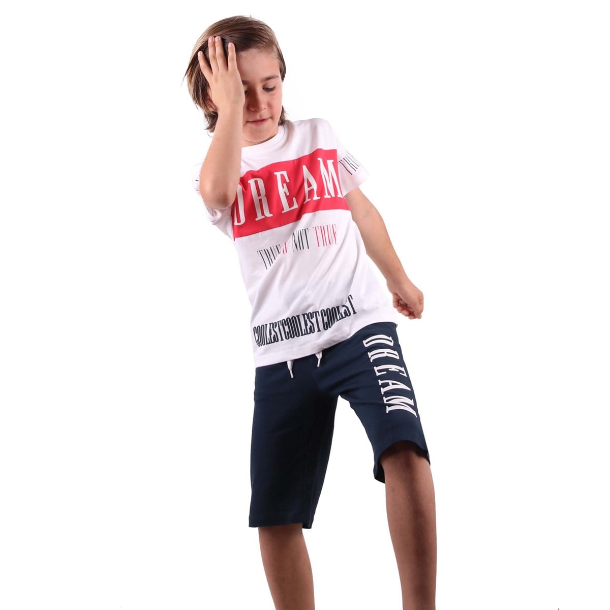 Erkek Çocuk Kapri Takım Dream Beyaz-Lacivert (8 Yaş)