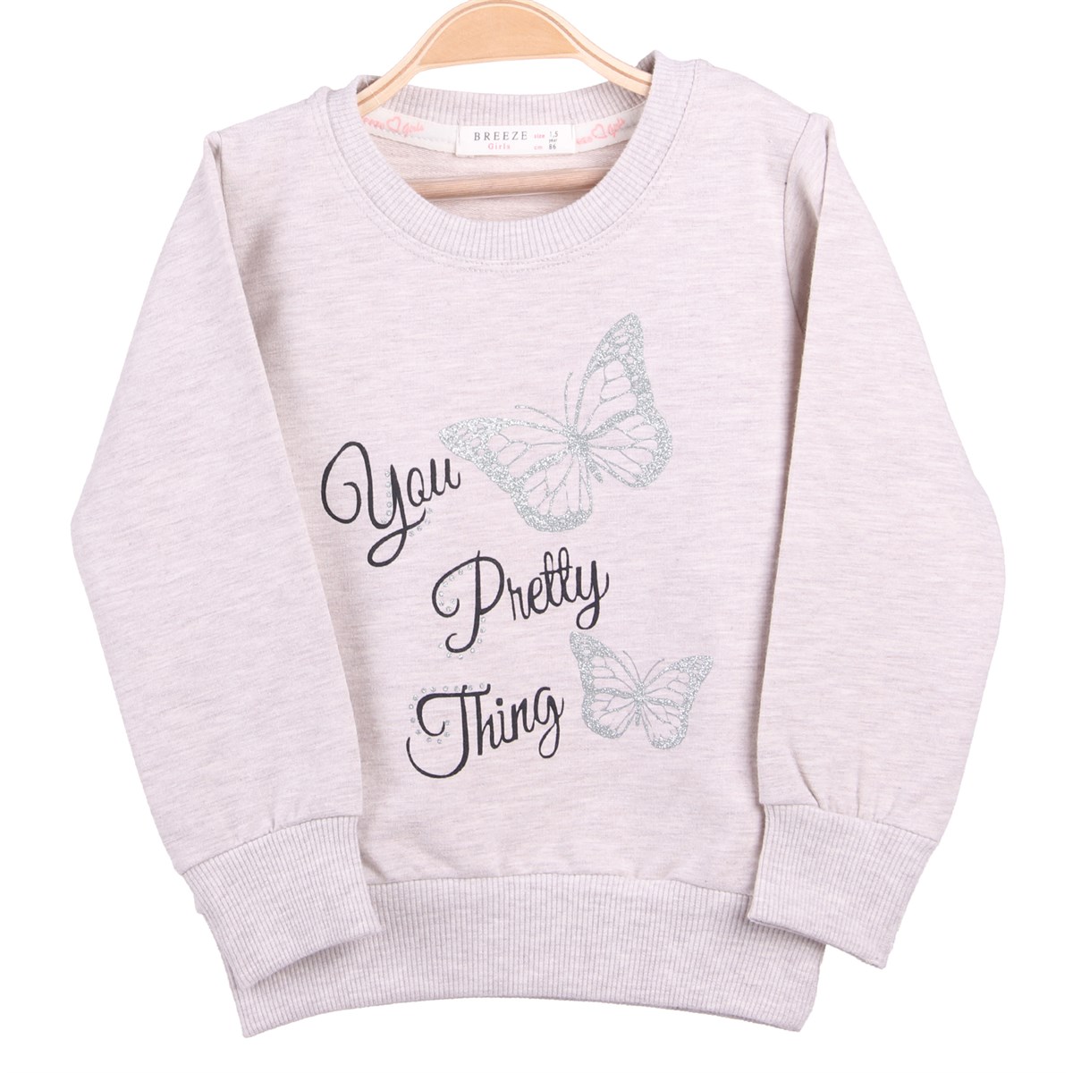 Kız Bebek Sweat Simli Bej (1.5-2 Yaş)