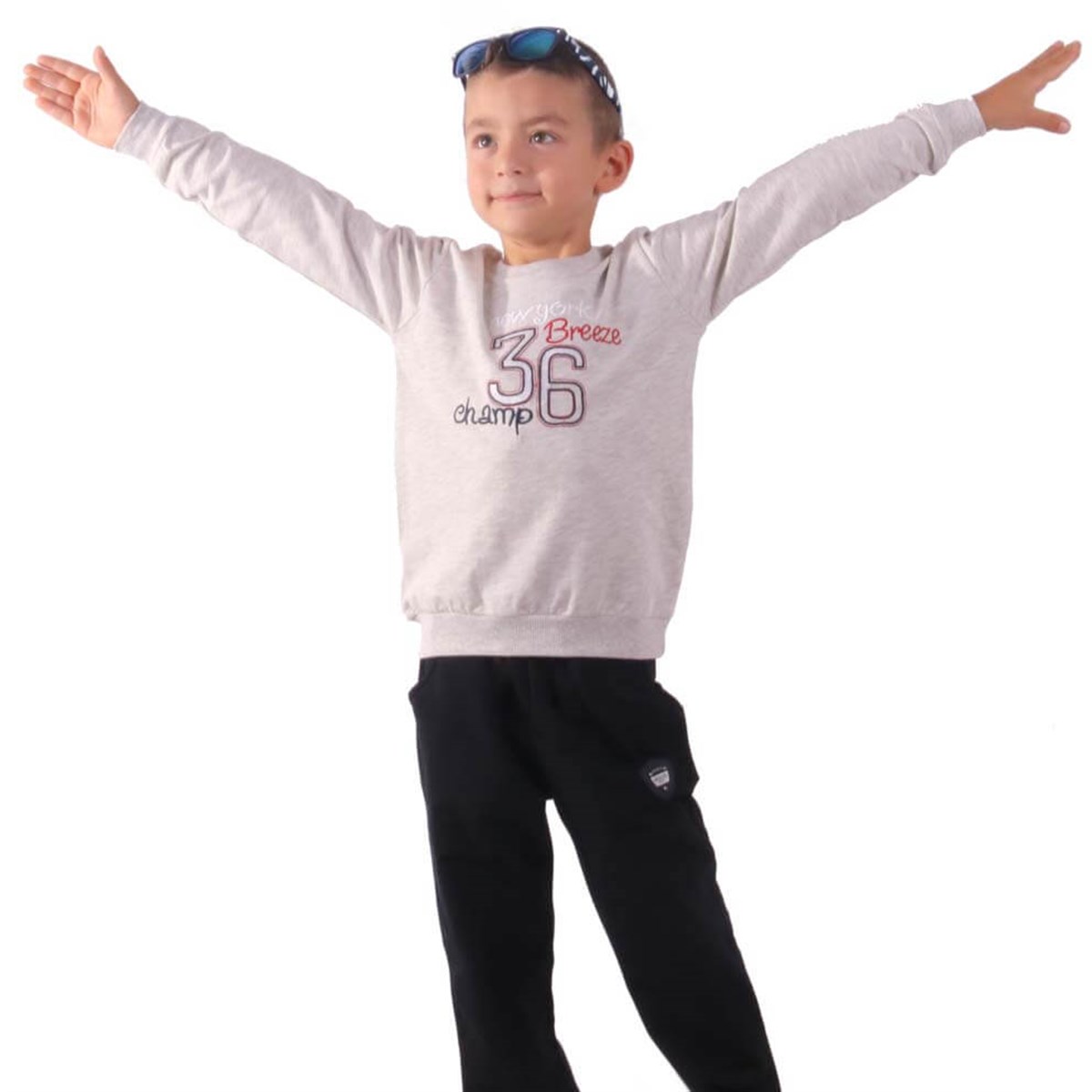 Erkek Çocuk Sweat Baskılı Bej (2-5 Yaş)