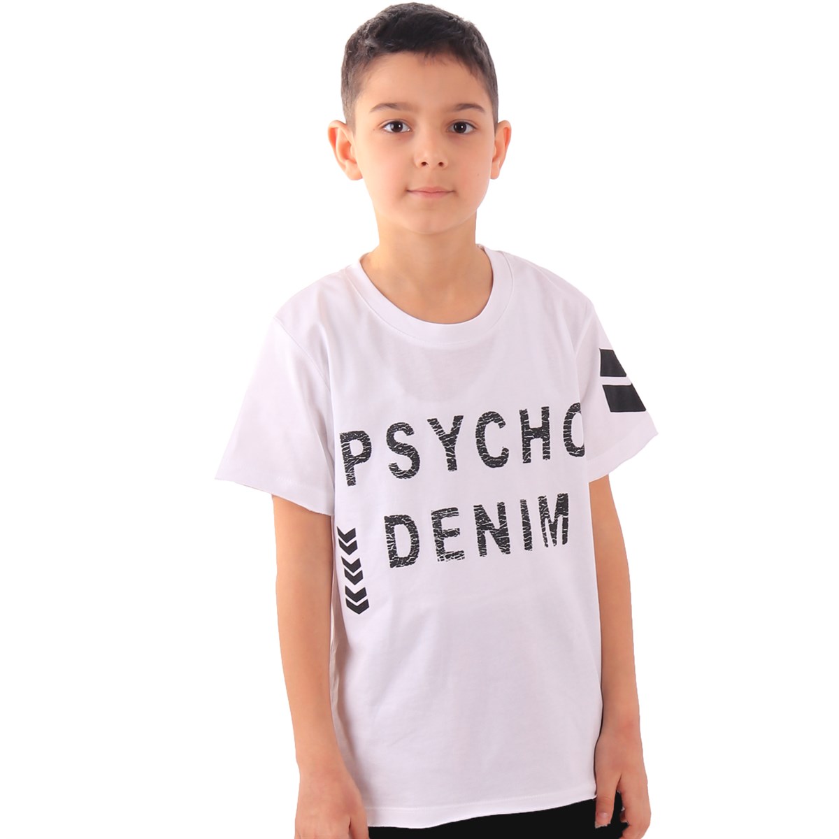 Erkek Çocuk Tişört Baskılı Siyah-Beyaz (10 Yaş)