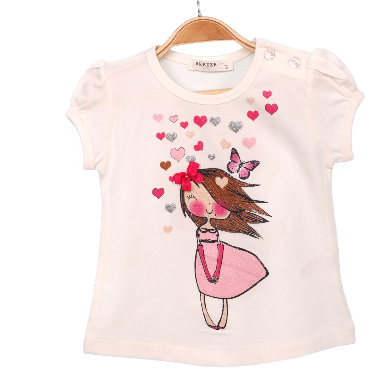 Kız Bebek Tişört Kız Baskılı Ekru (1.5 Yaş)